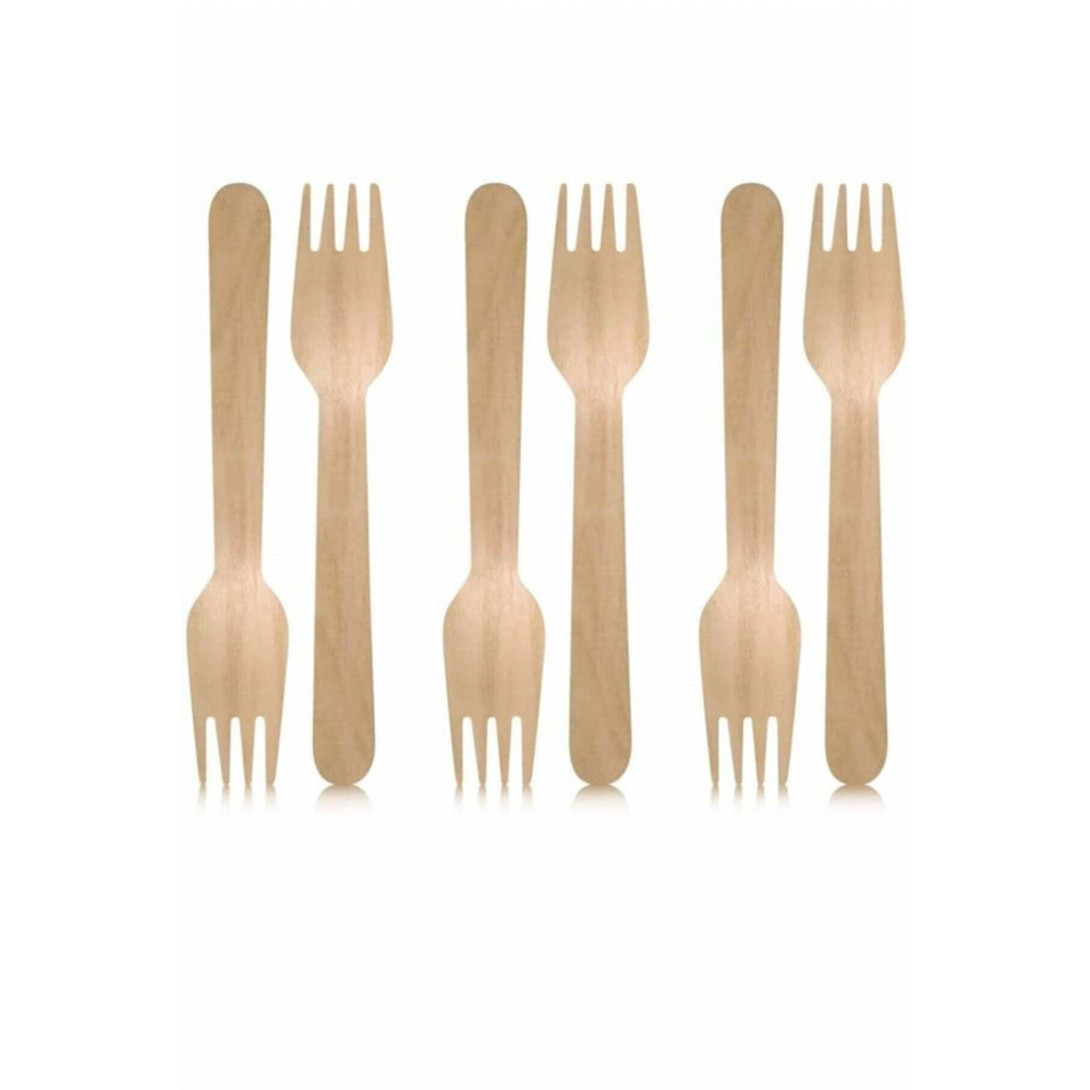 Ahşap Naturel Tahta Çatal 24 Adet