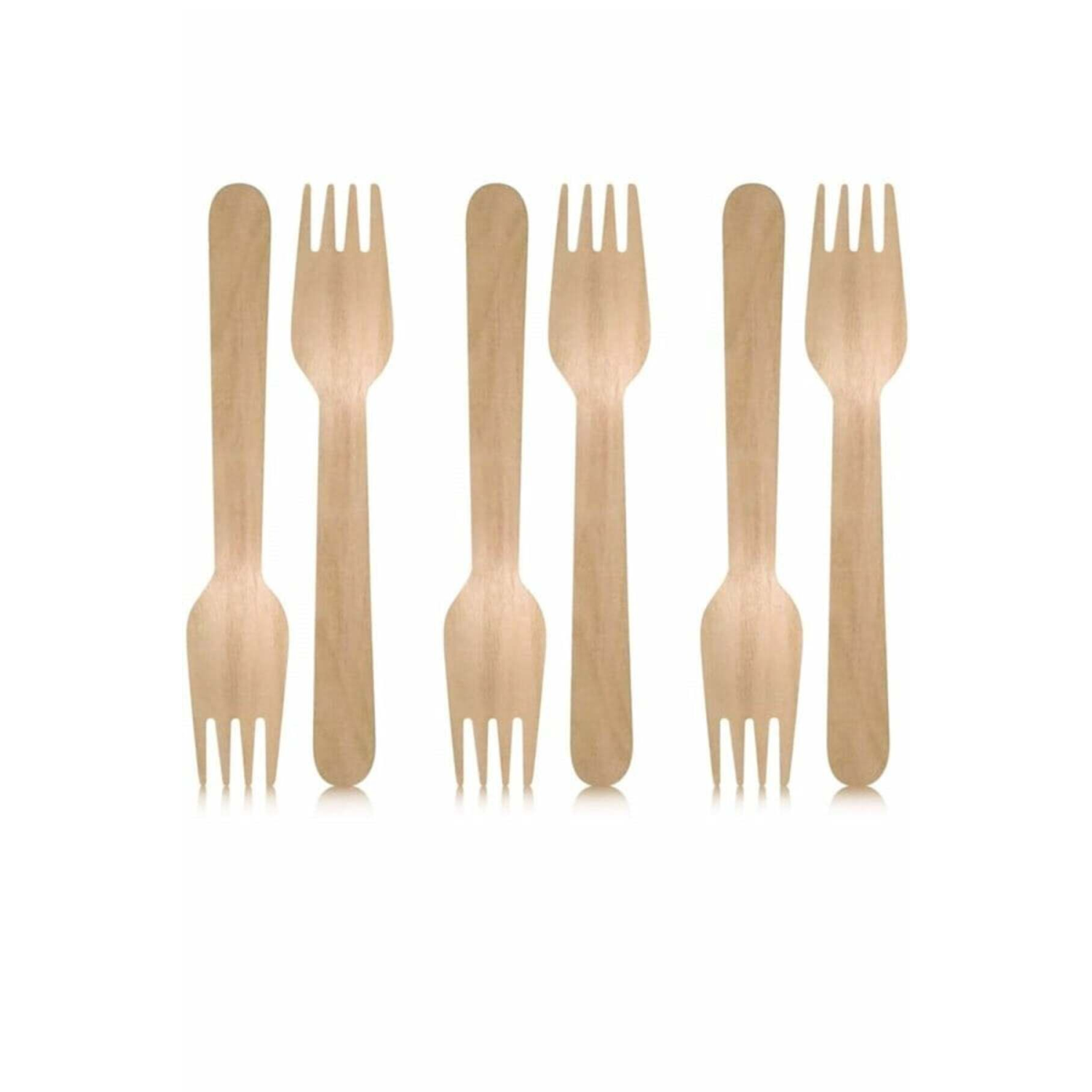 Ahşap Naturel Tahta Çatal 24 Adet