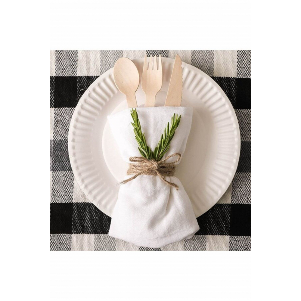 Ahşap Naturel Tahta Kaşık Çatal Bıçak 24 Set 72 Adet