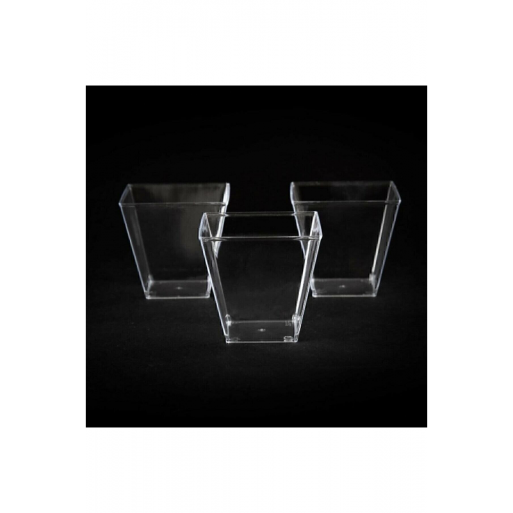 Şeffaf Kristal Mika Ekstra Sert Plastik Prizma Kübik Kase 200 Cc 8** Adet