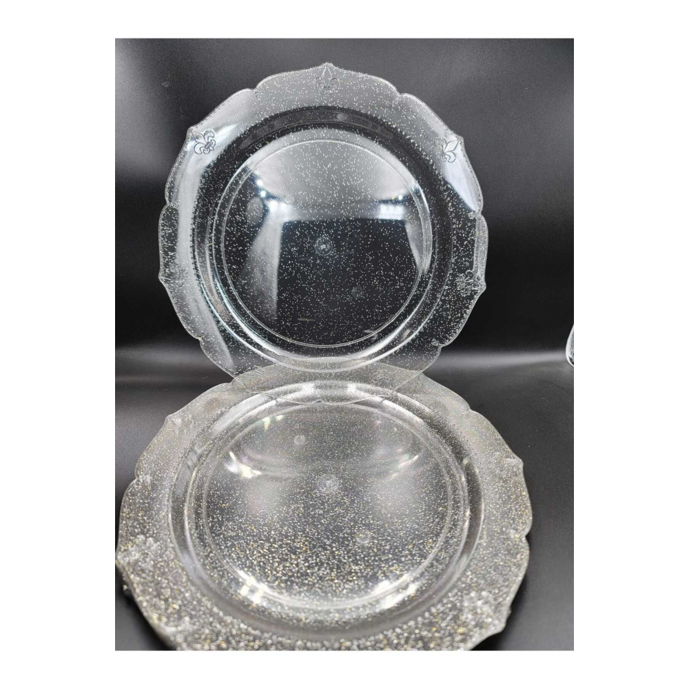 Simli Lüks Plastik Tabak 22 cm 10 Adet