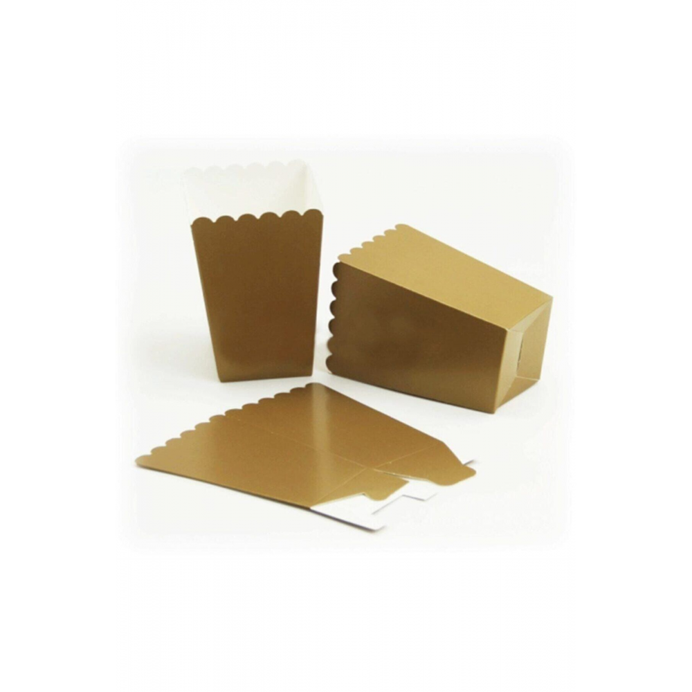 Popcorn Kutusu ( Mısır , Cips Kutusu ) 8 Adet Gold