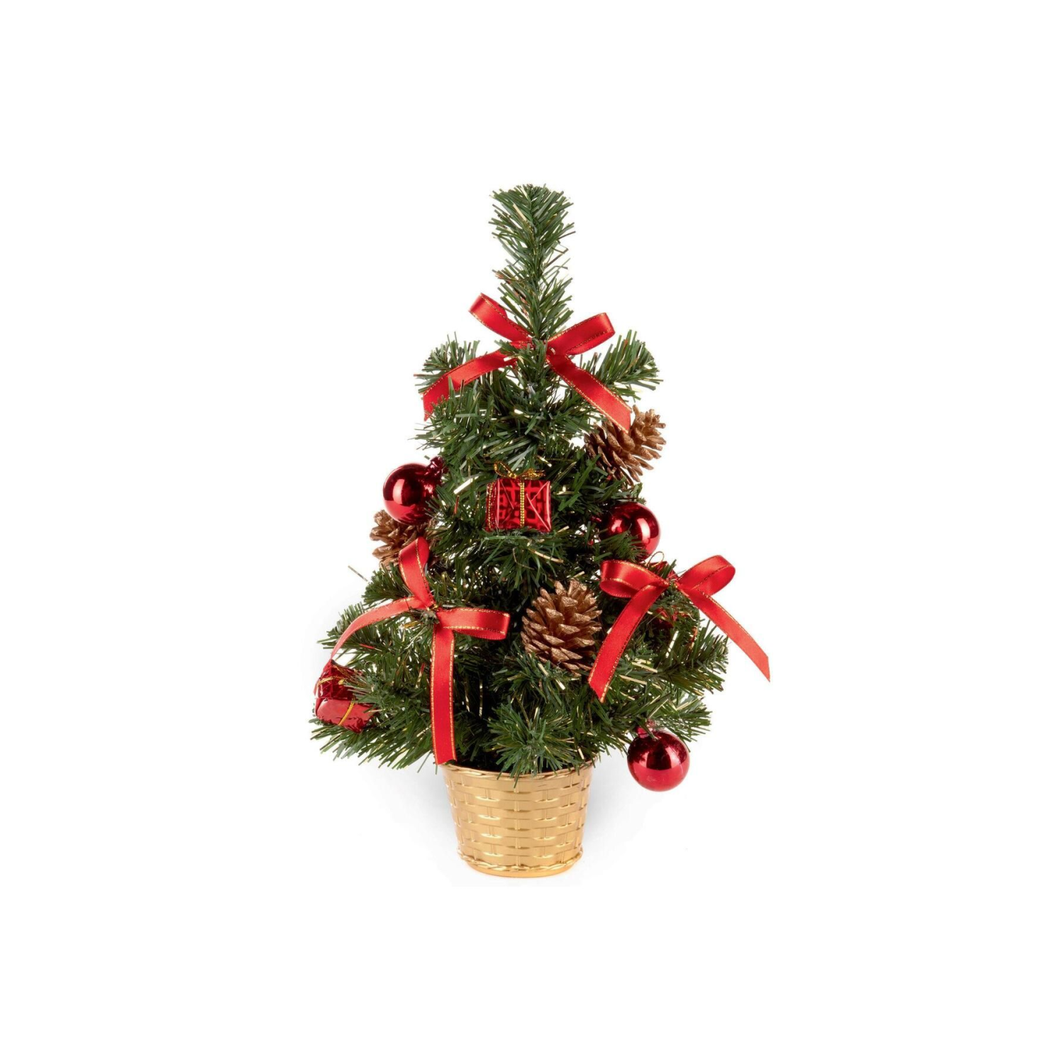 Süslemeli 30 cm Çam Ağacı - Süslü Çam Ağacı - Yılbaşı Çam Ağacı