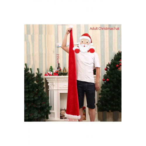 İthal Yüksek Kalite Kürklü Uzun Yılbaşı Şapkası