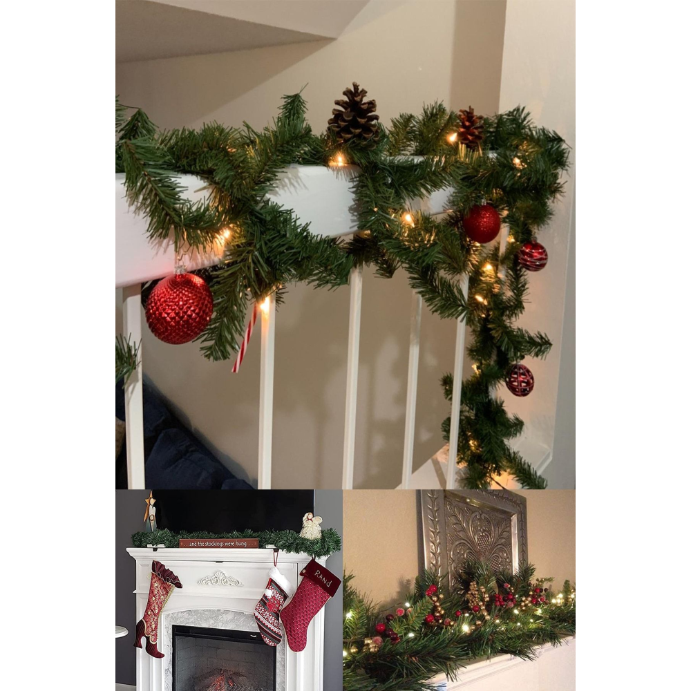 Yılbaşı Dekoratif Peri Led Garland Çam Ağaçı Dalı Sarmal Tel Işıklı Yeni Yıl Süsleri 5 Metre Günışığ