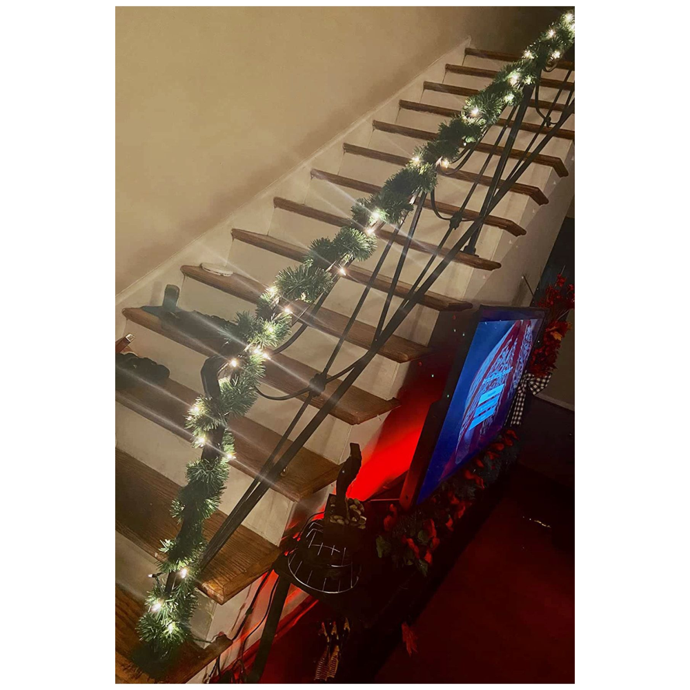 Yılbaşı Dekoratif Peri Led Garland Çam Ağaçı Dalı Sarmal Tel Işıklı Yeni Yıl Süsleri 5 Metre Günışığ