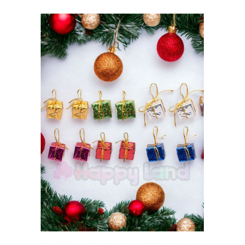 Yılbaşı Ağacı Süsü 12'li Hediye Paketi Çam Ağacı Süsü Noel Ağacı Süsü