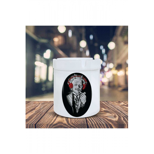 Albert Einstein Küllük Hipster Baskılı Kül Tablası K-59