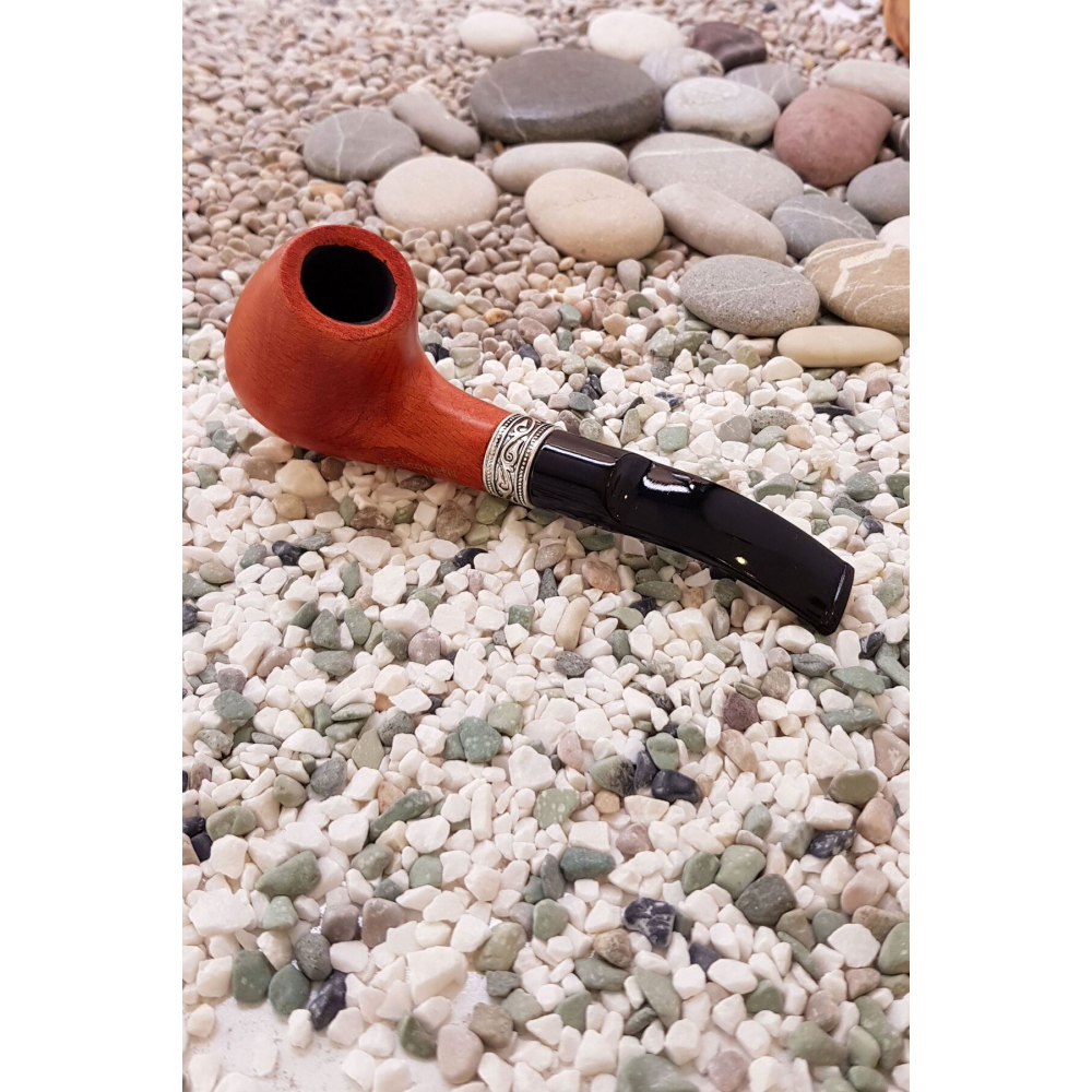 9 mm. Metal Bilezikli Ahşap Pipo Seti py66khv-takim