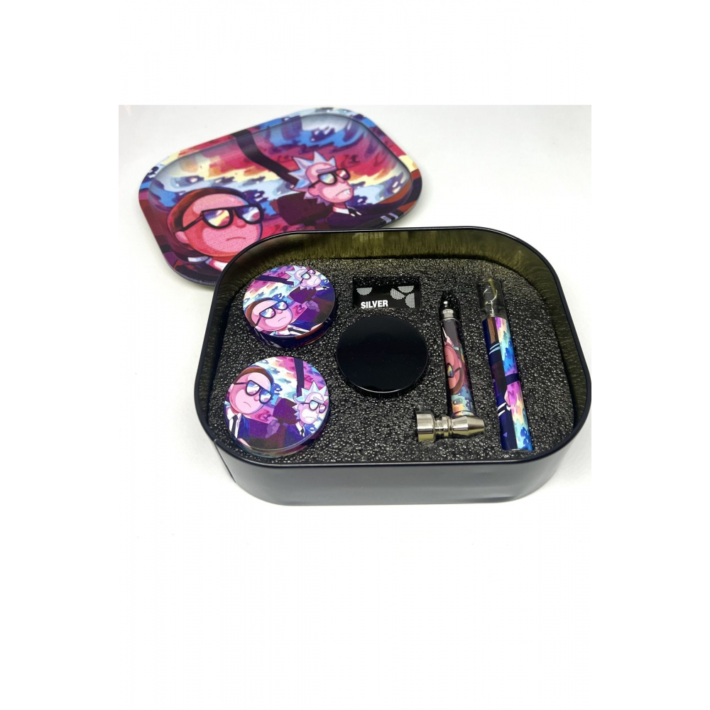 Rick And Morty 6 Parça Pipe Metal Smoking Set