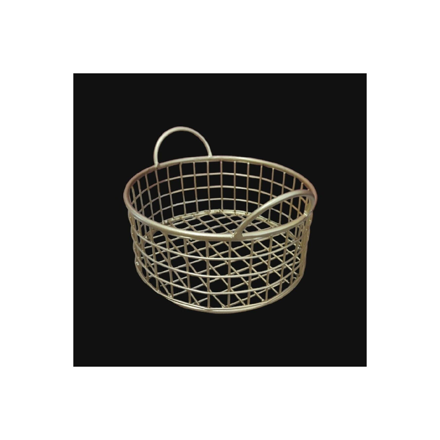 Yuvarlak Metal Çok Amaçlı Sevimli Ekmek Sepeti - GOLD