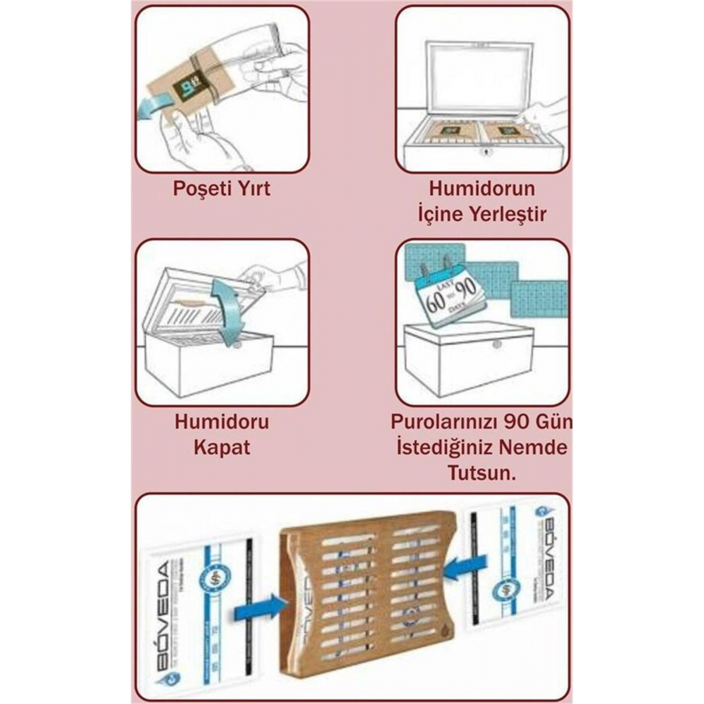 72 60g Humidor Puro Kutusu Nemlendirici B72