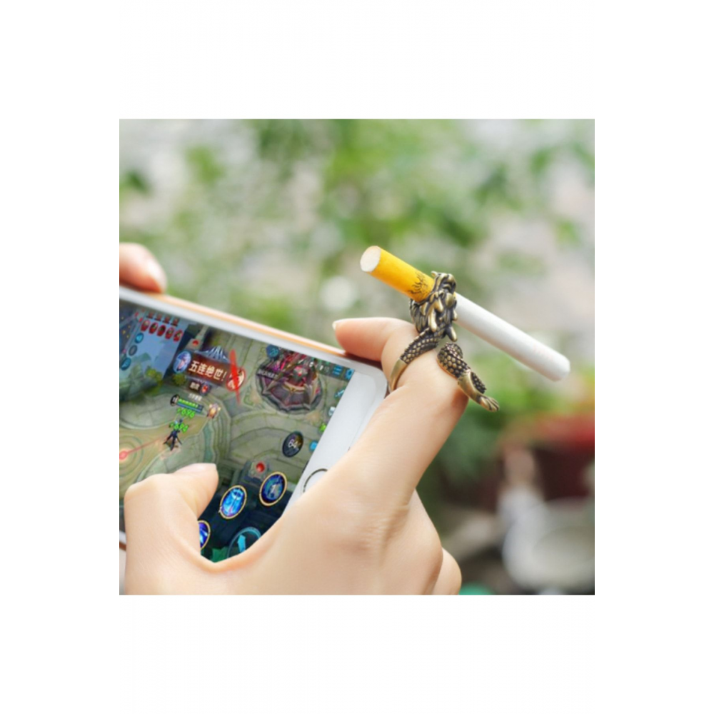 Yaratıcı Altın ejderha yüzük sigara Hazneli Sıradışı Tasarım