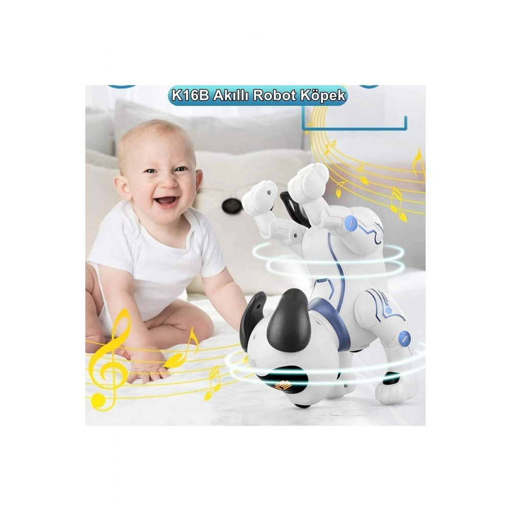 K16 Akıllı Uzaktan Kumandalı Robot Köpek 5 Litre Kız Erkek Çocuk Oyuncakları Eğitici Oyuncaklar