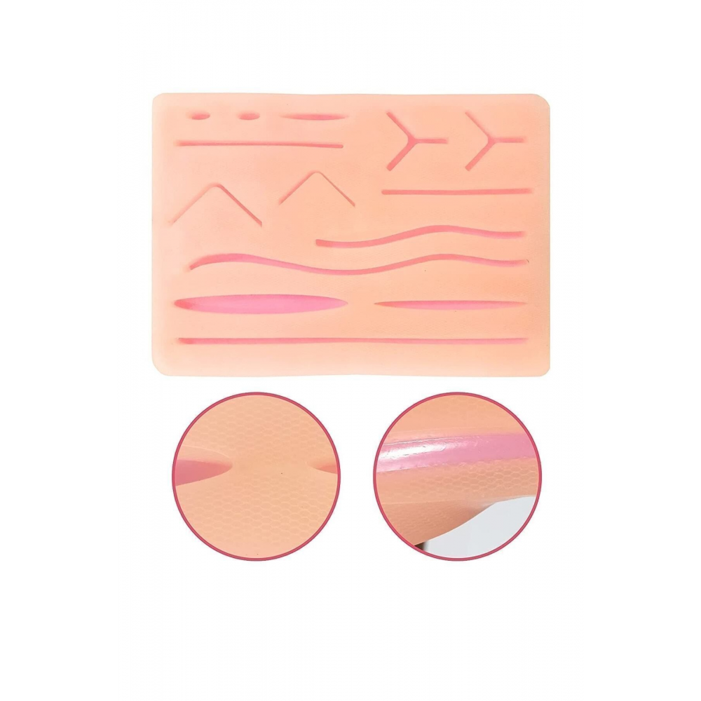 Sütür Eğitim Silikon Pad 14 Yara 3 Mesh Katmanları Sütür Uygulama Seti Sütür Uygulama Pedi Silikon