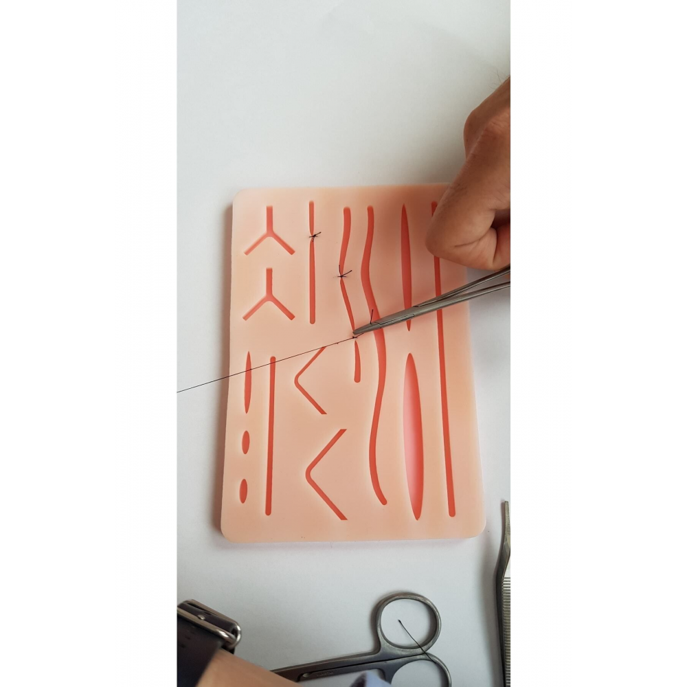 Sütür Eğitim Silikon Pad 14 Yara 3 Mesh Katmanları Sütür Uygulama Seti Sütür Uygulama Pedi Silikon