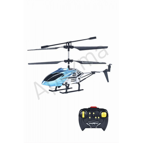 2.4GHz Uzaktan Kumandalı Metal Gövde Rc Helikopter - 3.5CH Full Fonksiyon Oyuncak Mavi Hava Aracı