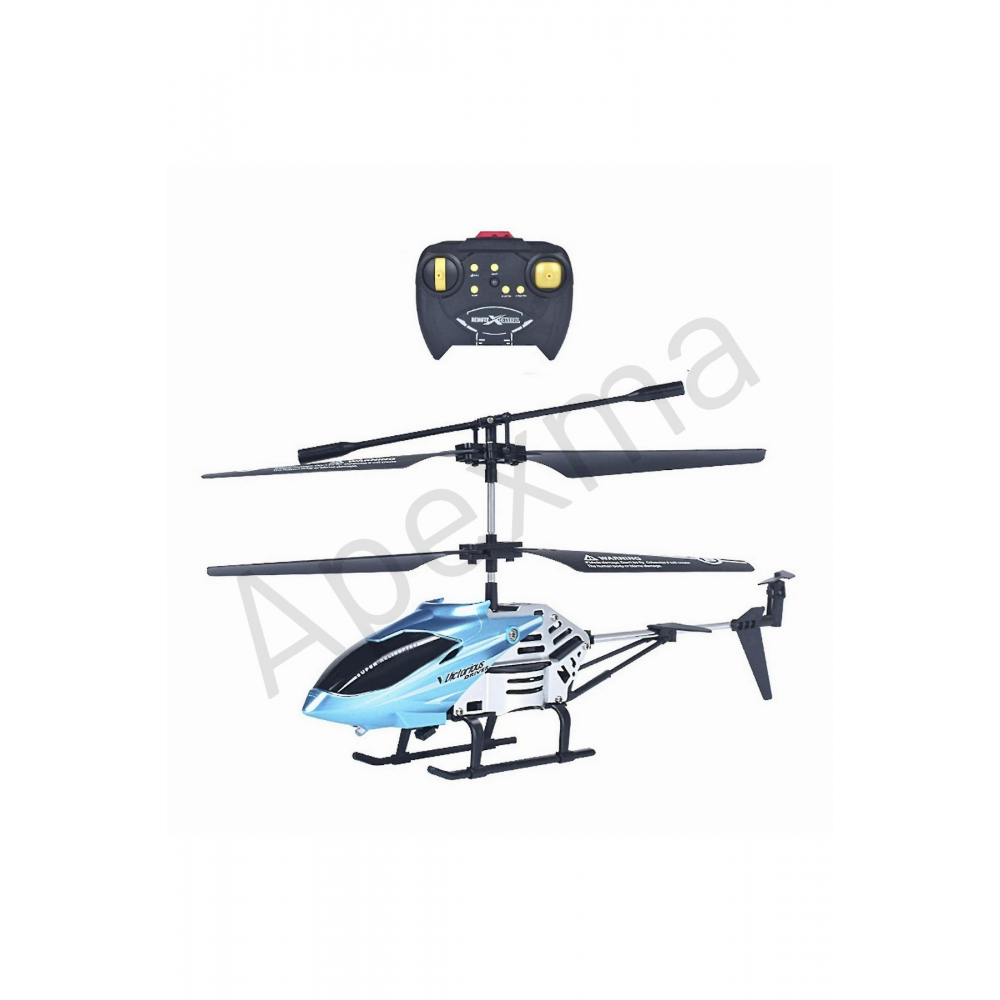 2.4GHz Uzaktan Kumandalı Metal Gövde Rc Helikopter - 3.5CH Full Fonksiyon Oyuncak Mavi Hava Aracı