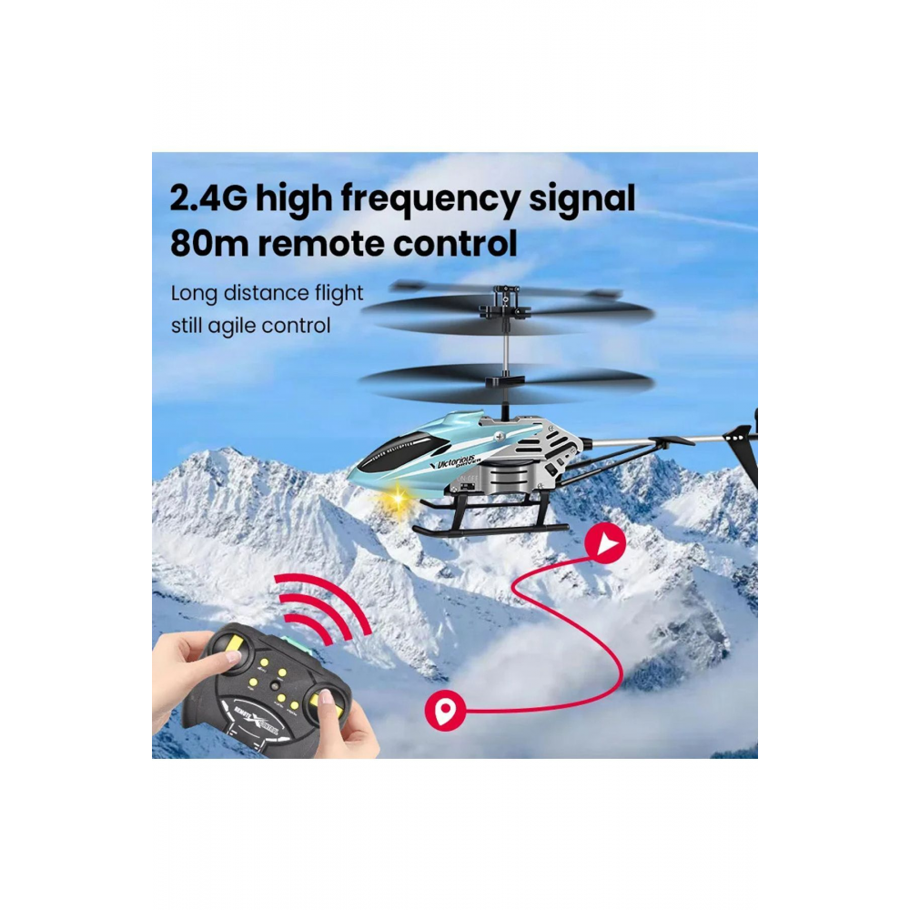 Metal Gövde RC Helikopter 2.4GHz Uzaktan Kumandalı 3.5CH Full Fonksiyon Hava Aracı