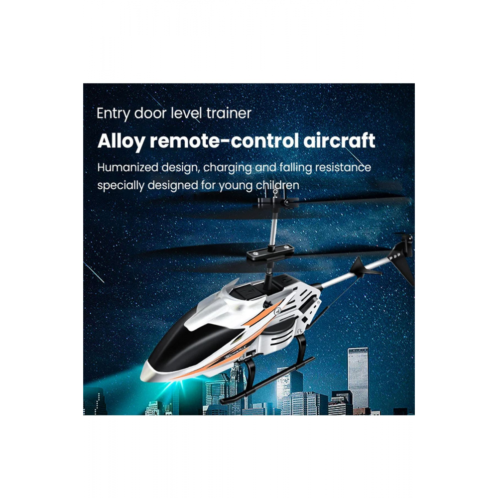VICTOR Metal Gövde RC Helikopter 2.4GHz Uzaktan Kumandalı 3.5CH Full Fonksiyon Hava Aracı Gri