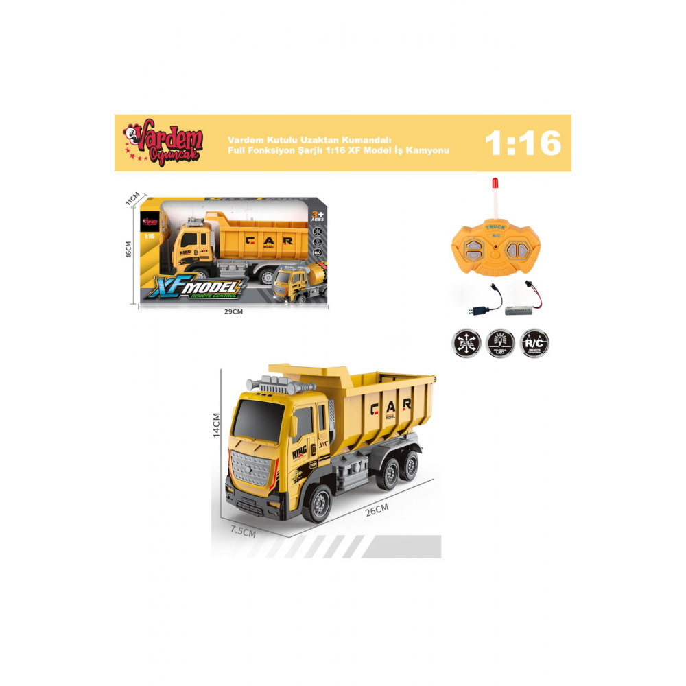 Vardem Kutulu Uzaktan Kumandalı Full Fonksiyon Şarjlı 1:18 Rock Crawler Arazi Aracı