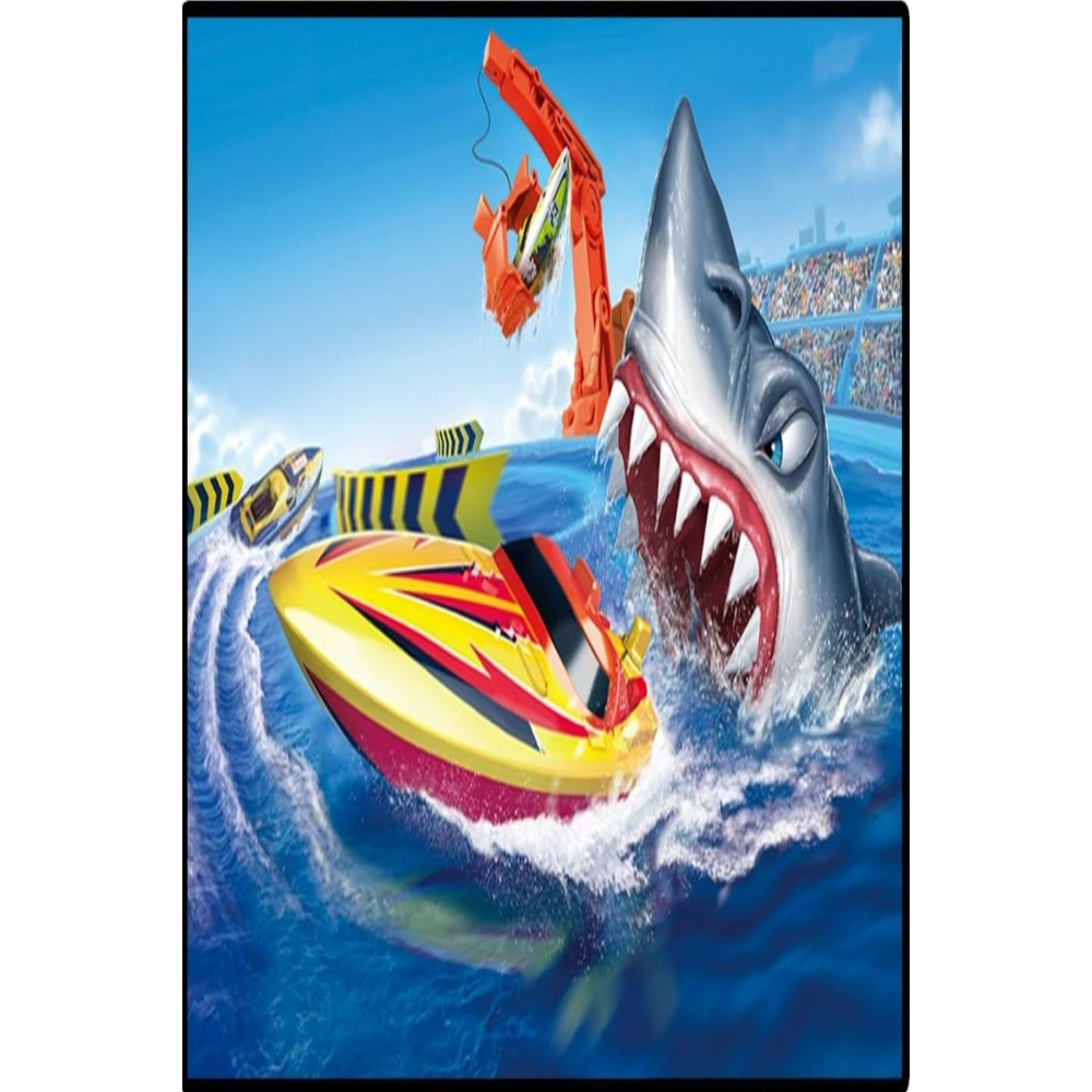 24 Parça Oyuncak Parkur 1 Adet Sürat Teknesi Micro Boats Yarış Pisti Köpek Balığı Parkur Oyun Seti