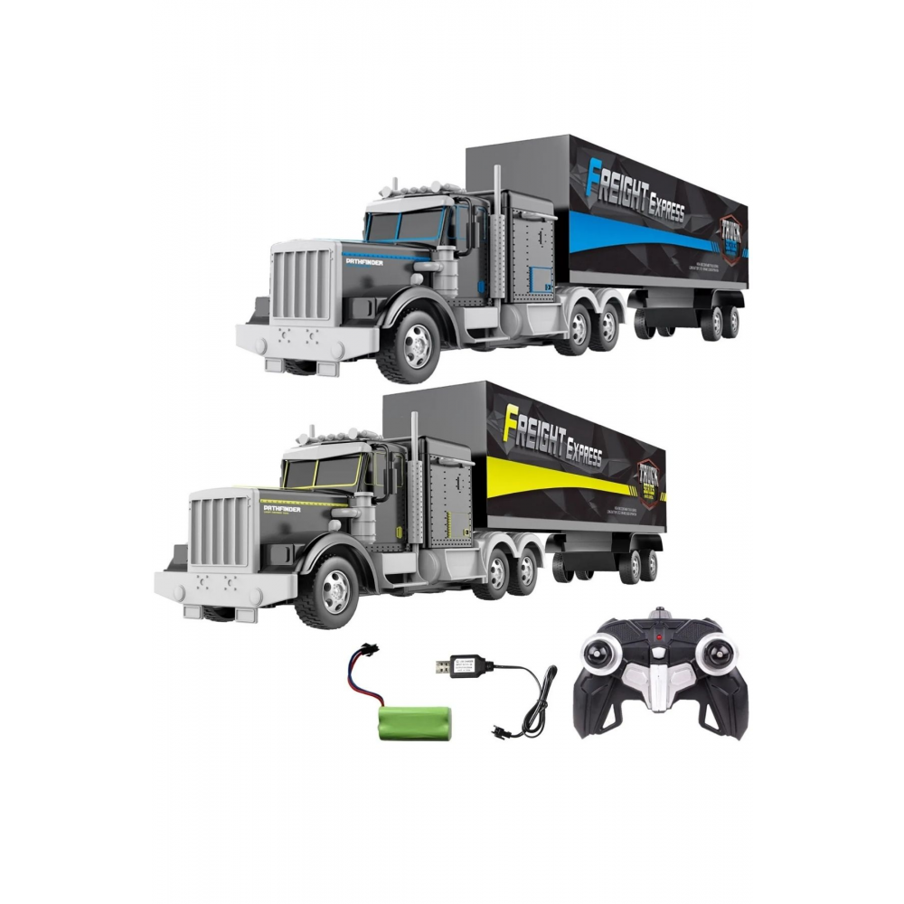 Uzaktan Kumandalı Tır Şarjlı Full Fonksiyon Işıklı Büyük Boy Oyuncak Dorseli Amerikan Tır 58 cm