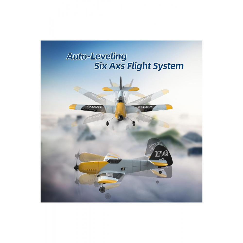 RC Messerschmitt Bf 109 Uçağı, 2,4 GHz, 6 Eksenli Gyro, RTF, Çocuklar ve Yetişkinler İçin
