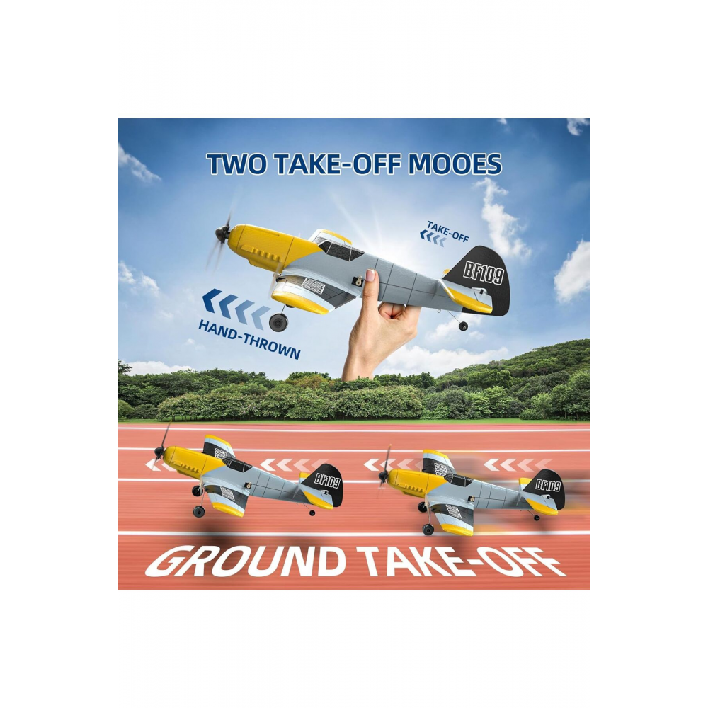 RC Messerschmitt Bf 109 Uçağı, 2,4 GHz, 6 Eksenli Gyro, RTF, Çocuklar ve Yetişkinler İçin