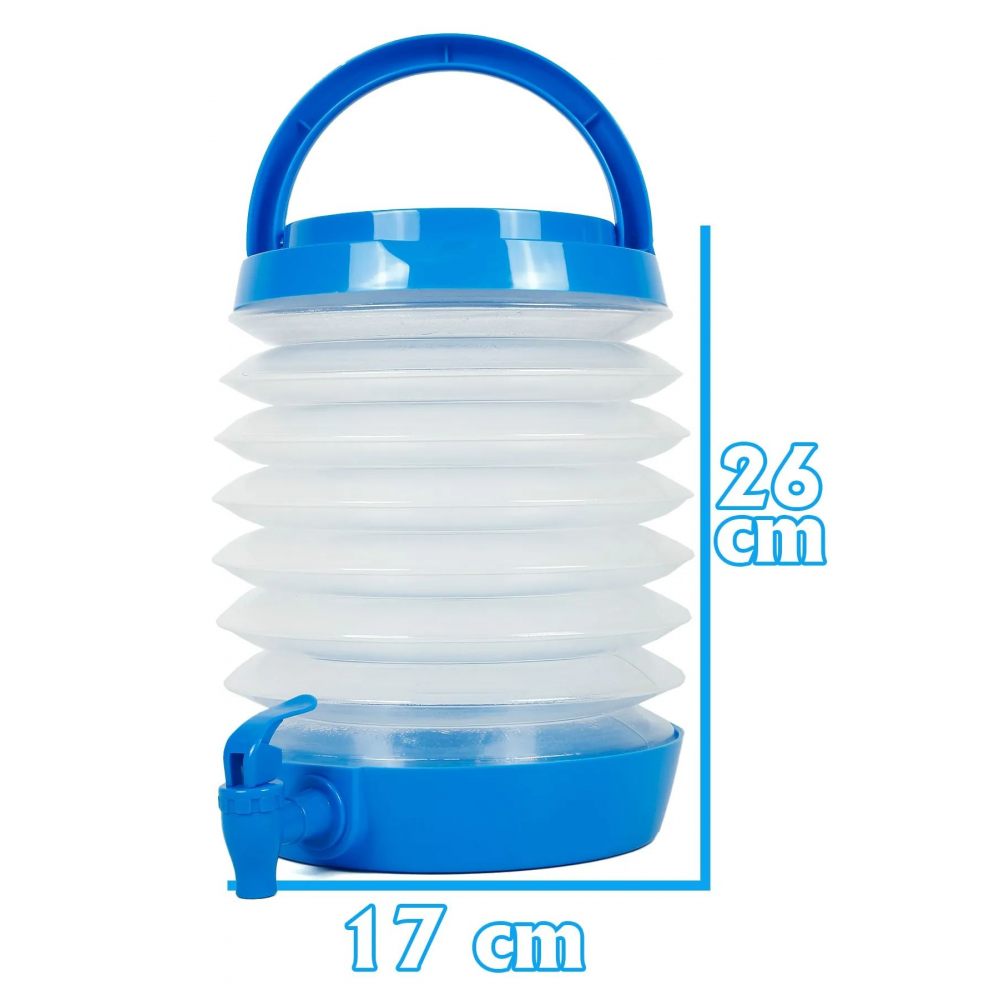 Katlanır Su Sebili Bidonu Termos Piknik Kamp Damacana Su Içecek Ayran Şişesi Çeşmeli Körüklü 5.5 Lt