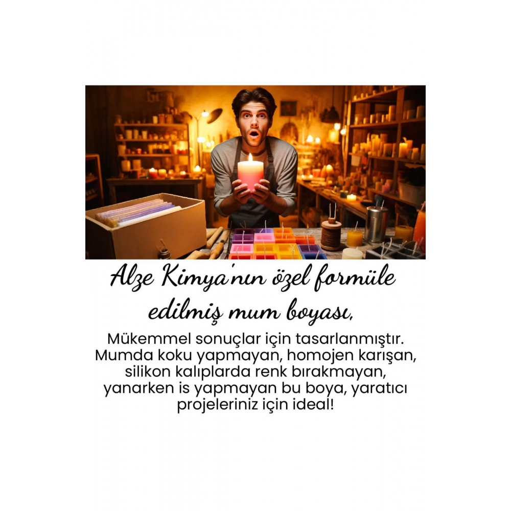 Floresan Mavi Mum Boyası 10 ml - Parafin Soya Wax Balmumu Mum Malzemeleri Için Ideal