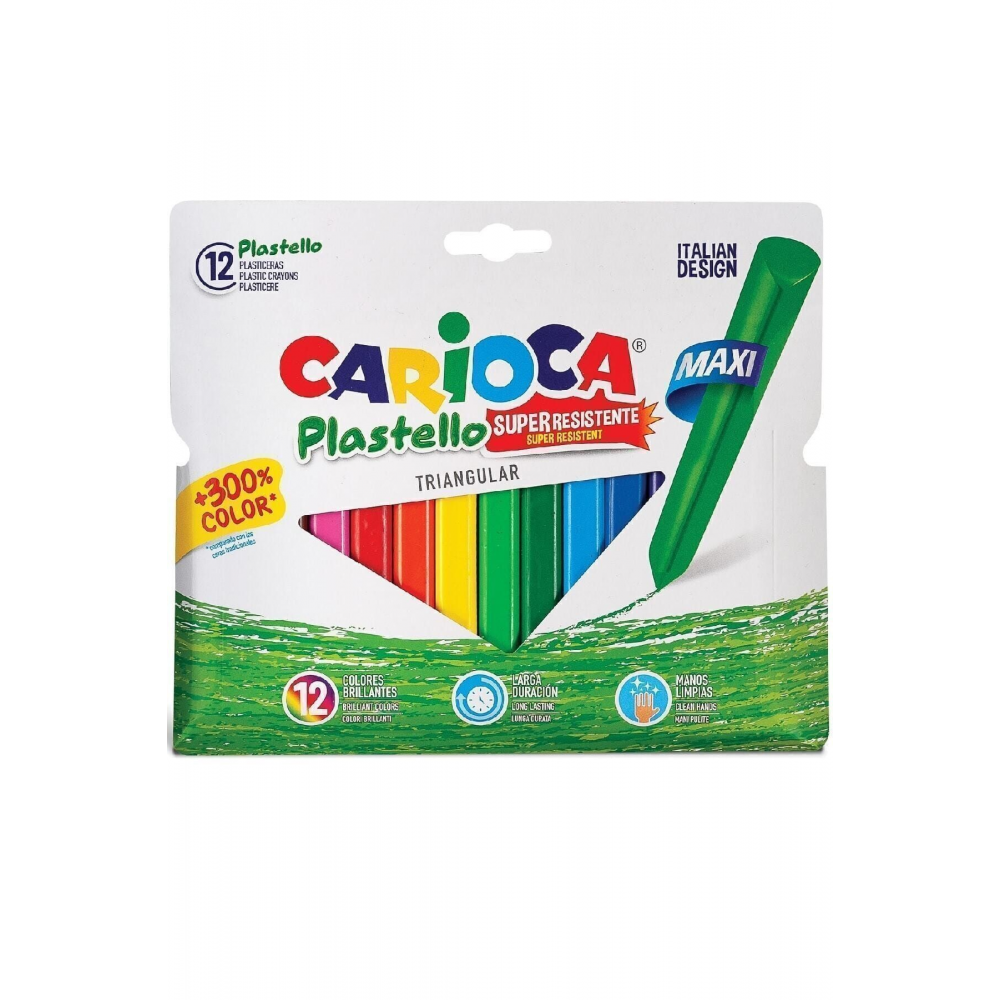 Jumbo Üçgen Elleri Kirletmeyen Yıkanabilir Pastel Boya Kalemi 12'li