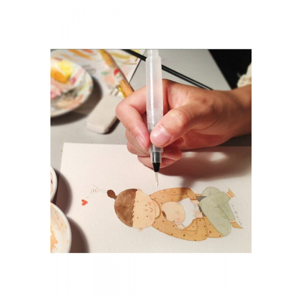 Kaligrafi Sulu Boya Hat Fırçası Su Hazneli Pilot Kalem Fiber Fırça