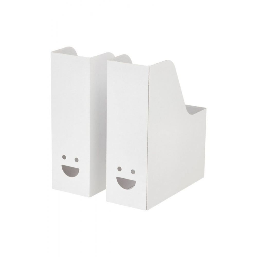 Tjabba Gülen Yüz 2 Li Set Beyaz Kutu Klasör Dosyalık Magazinlik Evrak Dergi Dosyası