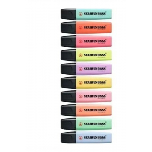 Boss Original Fosforlu Kalem 10 Pastel Renk Set