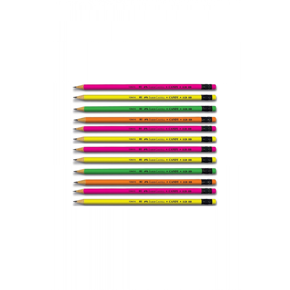 Faber Candy Silgili Yuvarlak Kurşun Kalem 12 Li Paket (5244112800)