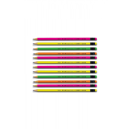 Faber Candy Silgili Yuvarlak Kurşun Kalem 12 Li Paket (5244112800)