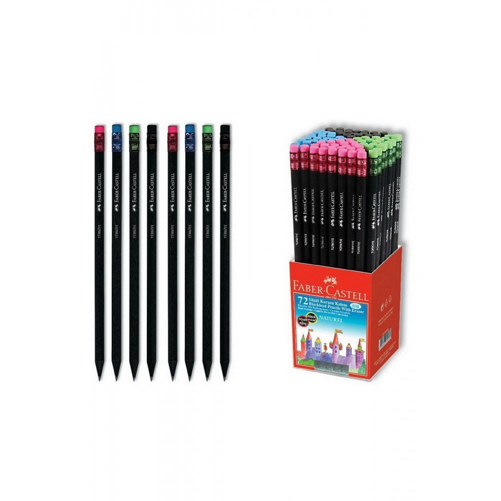 Faber Naturel Silgili Yuvarlak Kurşun Kalem 8 Adet