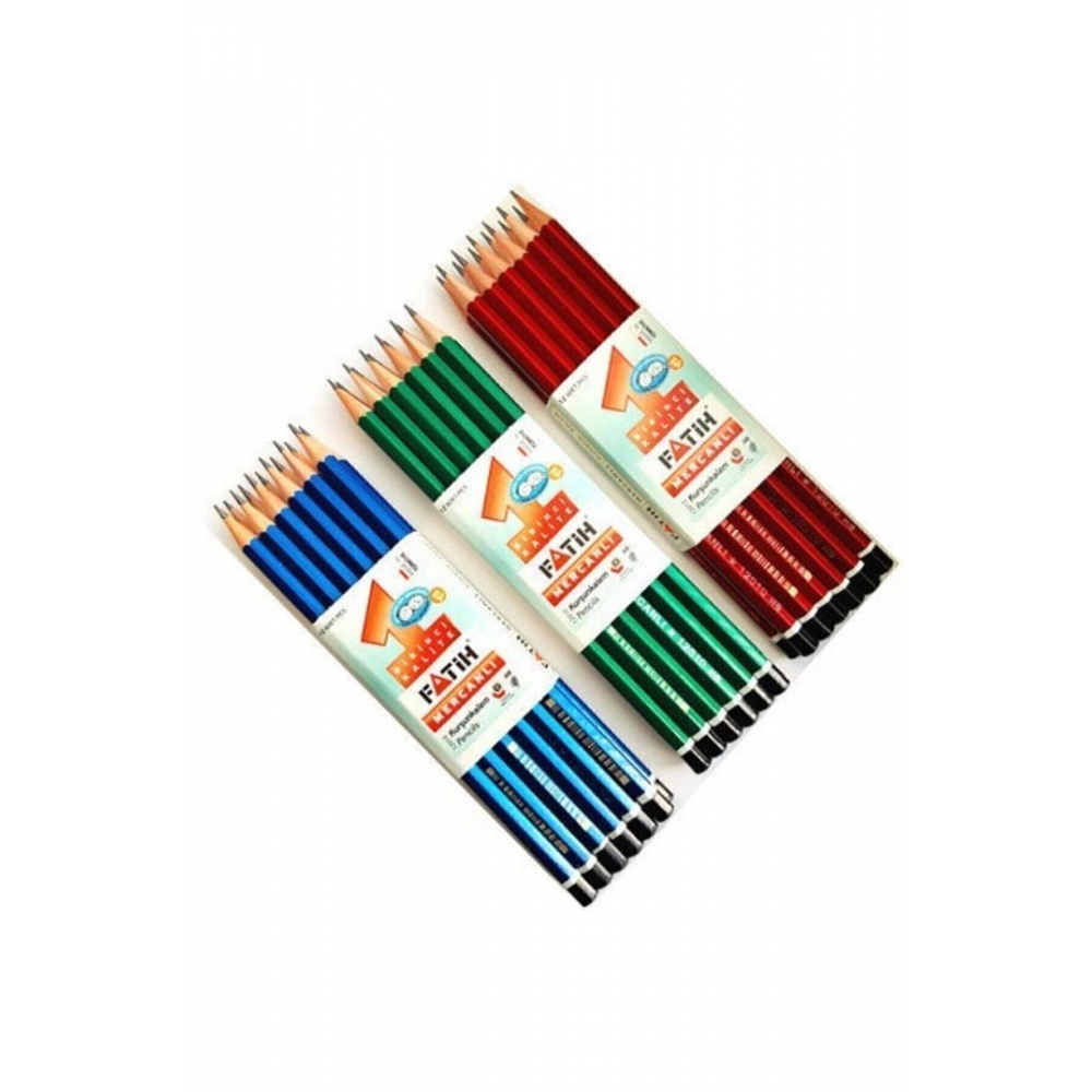 Mercanlı Kurşun Kalem 12'li Paket Kırmızı Gövde