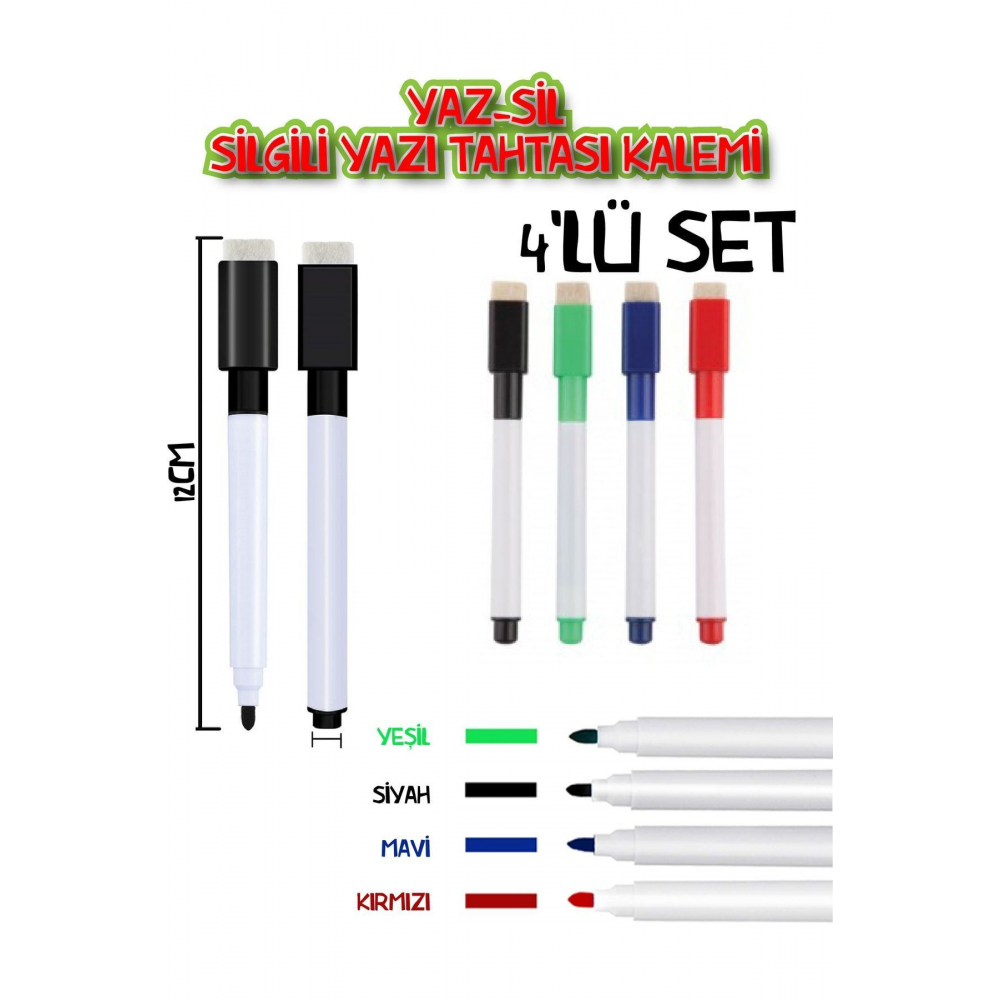 Yaz-sil Yazı Tahtası Silgili Kalem Keçeli