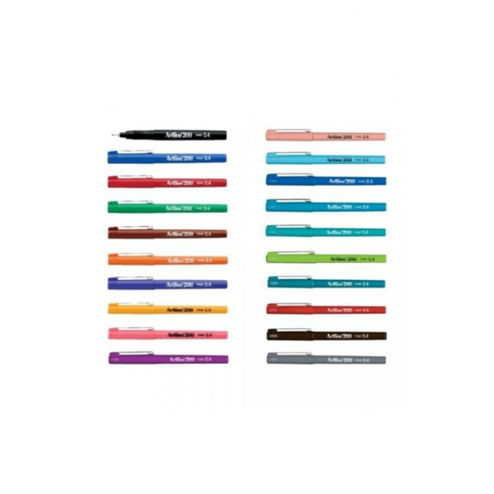 200 Fineliner 0.4 Mm Ince Uçlu Yazı Ve Çizim Kalemi 20'li Seti