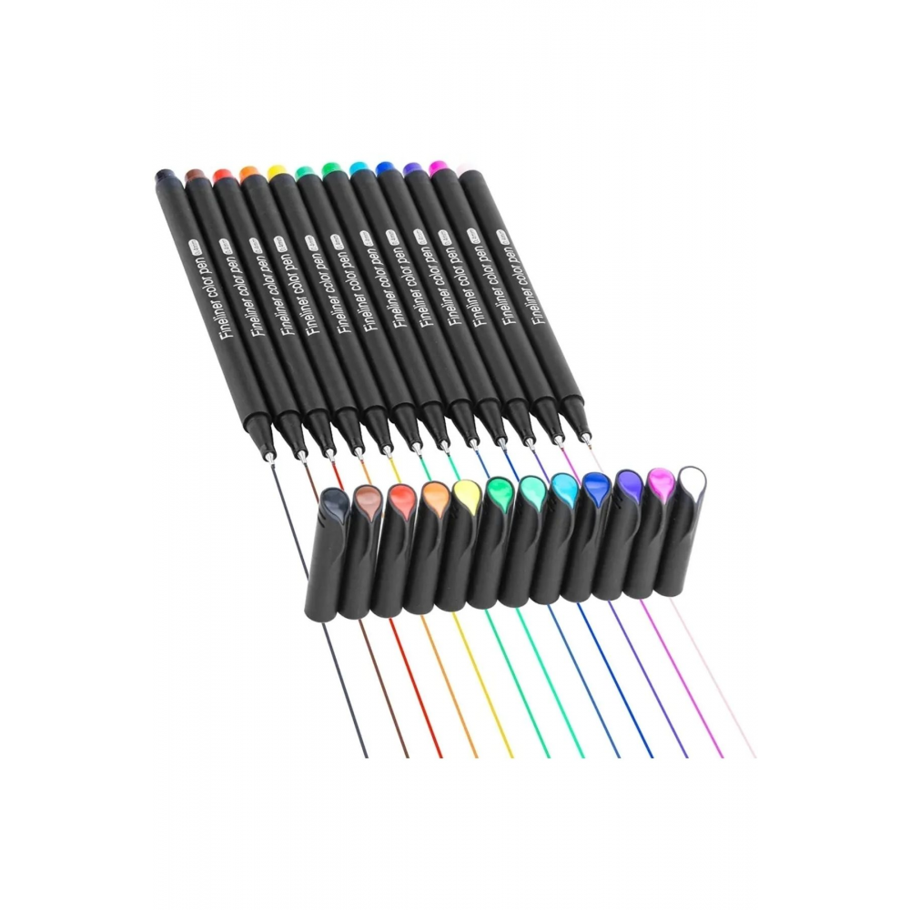 Fineliner 0.4 Mm Ince Uçlu Yazı Ve Çizim Kalemi 12 Renk