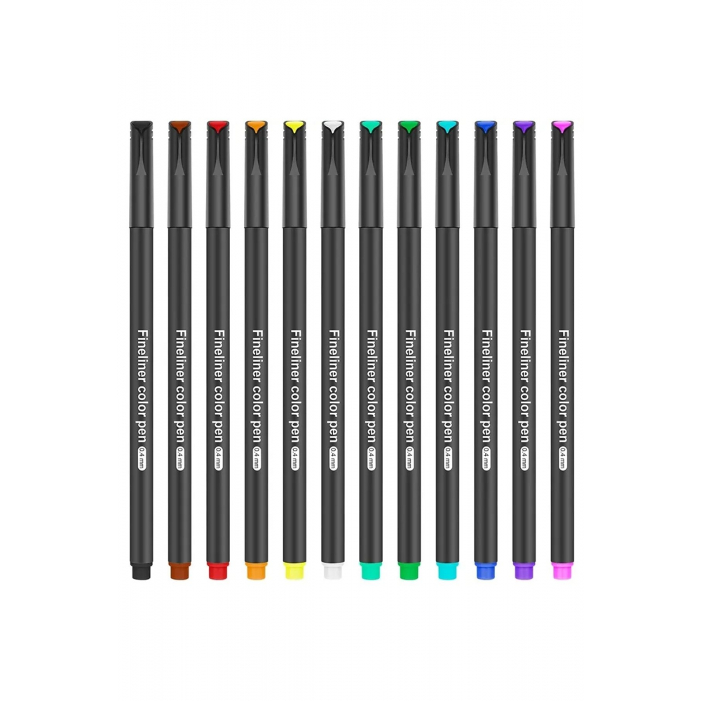 Fineliner 0.4 Mm Ince Uçlu Yazı Ve Çizim Kalemi 12 Renk