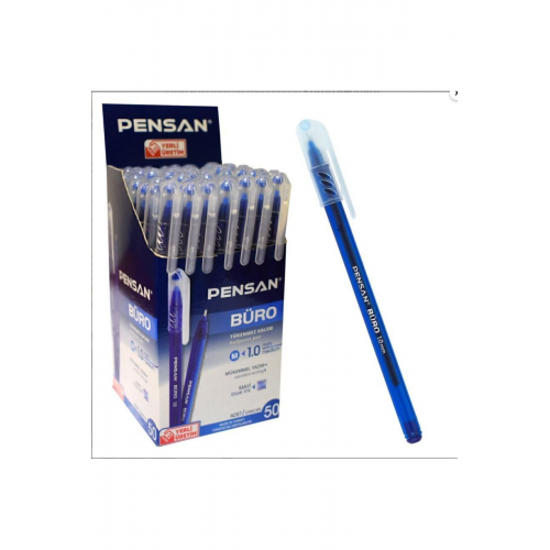 Büro 1.0 Mm Mavi Tükenmez Kalem 12 Adet Tk.k