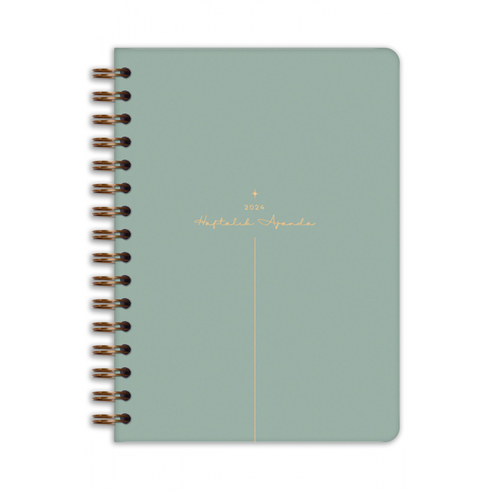 2024 Yılı A5 Ajanda 12 Aylık Yeşil