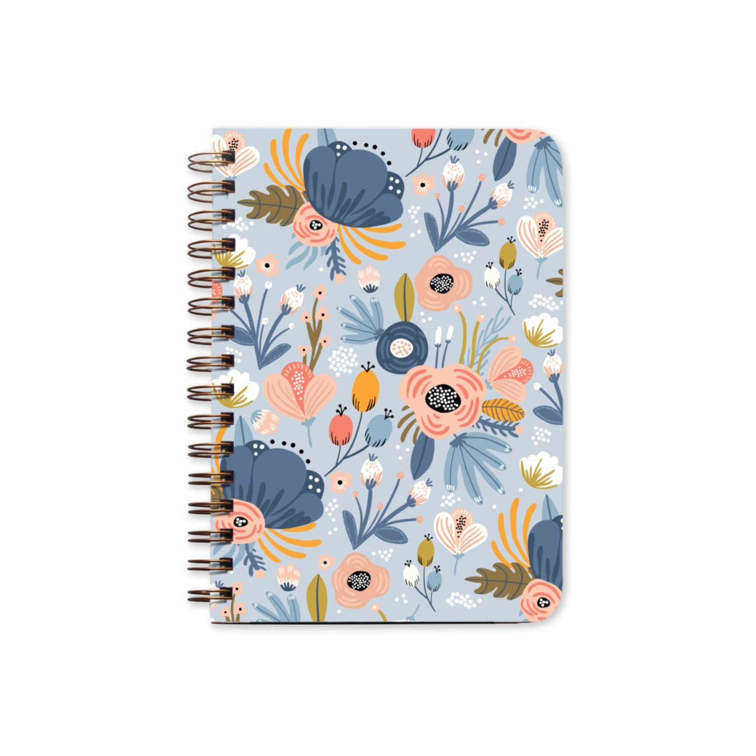 Mavi Çiçekli Ajanda Süresiz Planlayıcı Defter