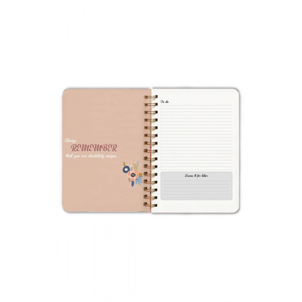 Mavi Çiçekli Ajanda Süresiz Planlayıcı Defter