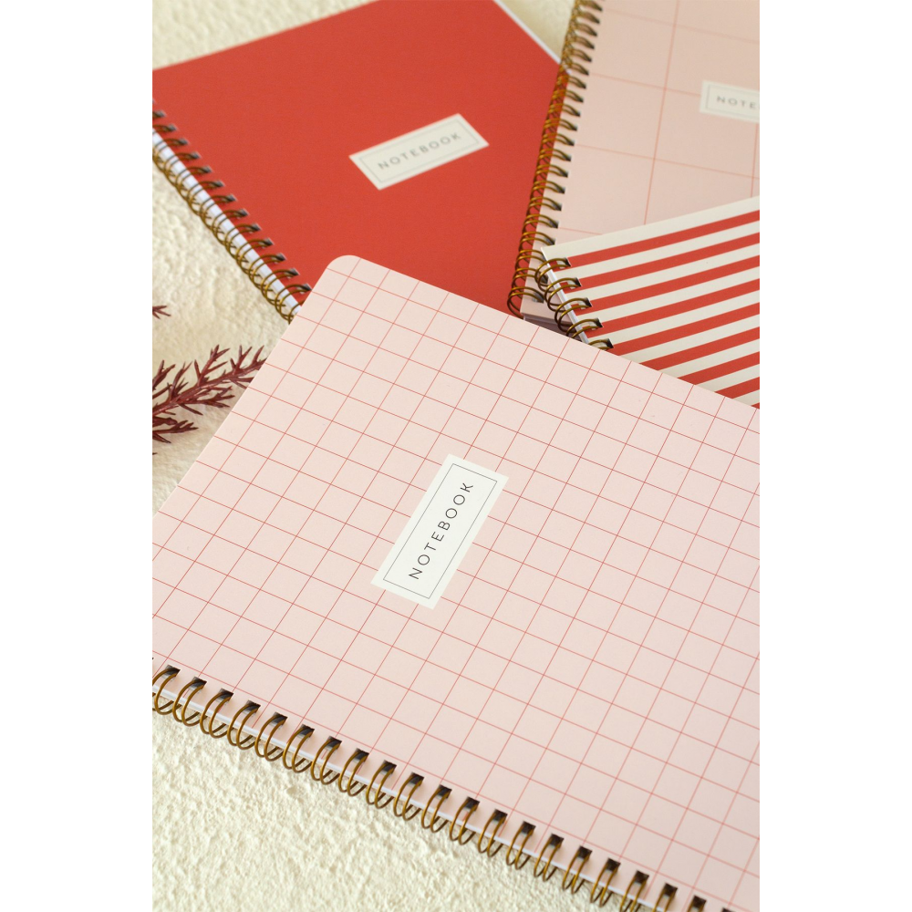 A5 Spiralli Okul Defteri 80 yaprak 4'lü Set - Kareli