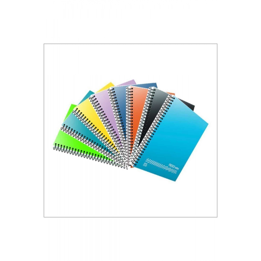 Fresco (8'li Paket) A4 80 Yaprak 4 Kareli + 4 Çizgili Plastik Kapak