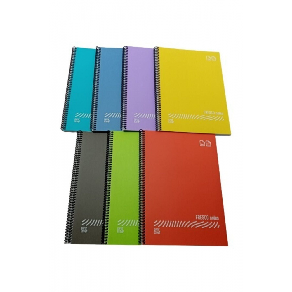 Fresco Spiralli Plastik Kapak A4 Defter 120 Yaprak Kareli